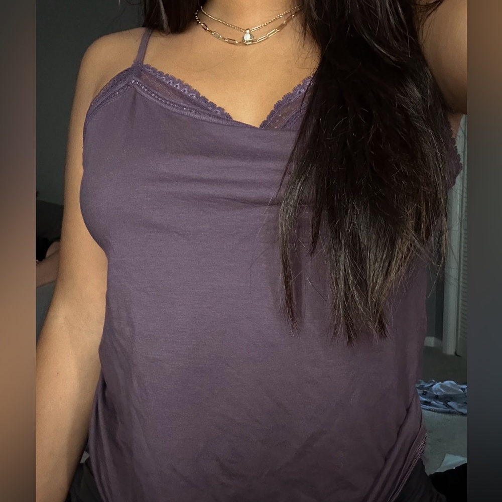 Purple laced tank top